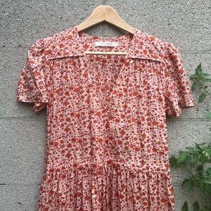 Christy Dawn - Mandarin Red Floral Dawn dress in medium